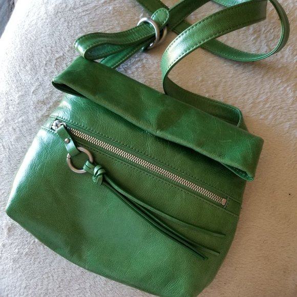 HOBO Handbags - HOBO Green Leather Foldover Crossbody Purse  *NWT*